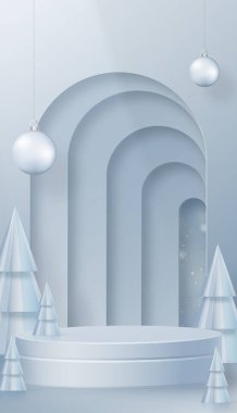 Podyum sahne tarzı, mutlu noeller ve yeni yıllar ve festivaller için ya da kırmızı kağıt kesikli sanat ve el sanatları ile festival elementleriyle dolu bir kutlama festivali için.