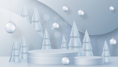 Podyum sahne tarzı, mutlu noeller ve yeni yıllar ve festivaller için ya da kırmızı kağıt kesikli sanat ve el sanatları ile festival elementleriyle dolu bir kutlama festivali için.