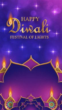 Diwali, Deepavali ya da Dipavali, Hindistan 'ın mavi arkaplanlı ışık festivali.