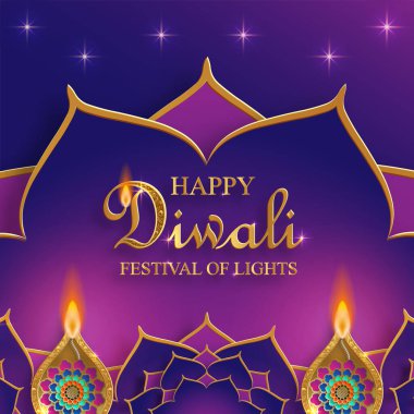 Diwali, Deepavali ya da Dipavali, Hindistan 'ın mavi arkaplanlı ışık festivali.