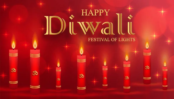 Diwali Deepavali Dipavali Indian Festival Lights Blue Color Background — Stock Vector