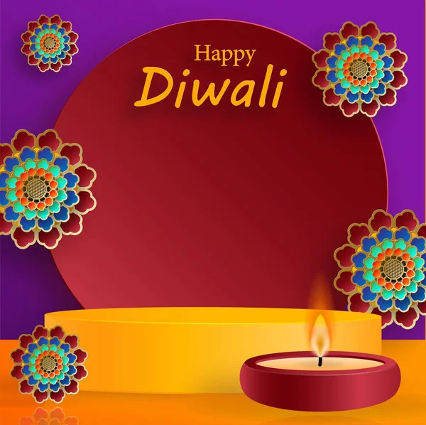 Diwali Deepavali Dipavali Dipavali Diya 오리엔탈 물체와 인도의 — 스톡 벡터
