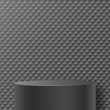 Kara Cuma satış posteri için yuvarlak podyum sahnesi afiş, poster veya web sitesi için arka planda siyah kağıt kesim ve zanaat stili