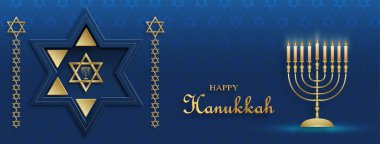 Hanuka bayramı için güzel ve yaratıcı sembolleri olan mutlu Hanuka kartları ve altın kağıt kesim tarzı Hanuka Yahudi bayramı (çeviri: Mutlu Hanukka günleri, Hag Hanukka)