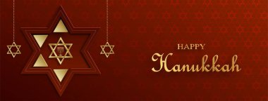 Hanuka Yahudi bayramı için arkaplanda güzel ve yaratıcı semboller olan mutlu Hanuka kartları.