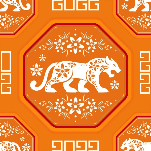 Kaplan 2022 'nin mutlu Çin yeni yılı için Asya unsurlarıyla kusursuz bir model.