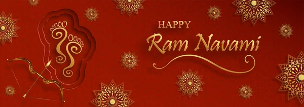 Ram Navami Viering Rama Lord Festival Met Oosterse Elementen Kleur — Stockvector