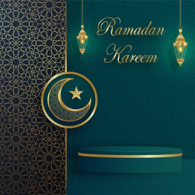 Ramazan Bayramı, Ramazan Kareem, Muharram ve iftar için İslami 3d podyum sahne