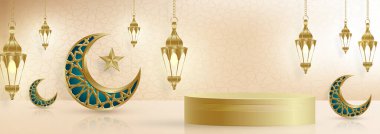 Ramazan Bayramı, Ramazan Kareem, Muharram ve iftar için İslami 3d podyum sahne