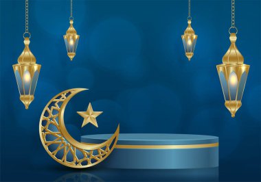Ramazan Bayramı, Ramazan Kareem, Muharram ve iftar için İslami 3d podyum sahne