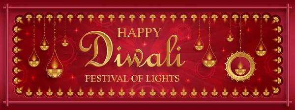 Glückliche Diwali Vektorillustration Festliche Diwali Und Deepawali Karte Das Indische — Stockvektor