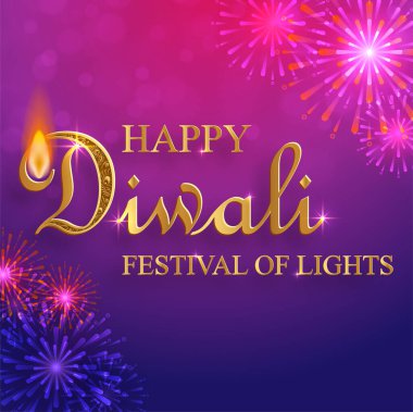 Mutlu Diwali vektör çizimleri. Hint Işık Festivali.