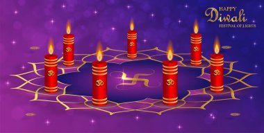Mutlu Diwali vektör çizimleri. Hint Işık Festivali.