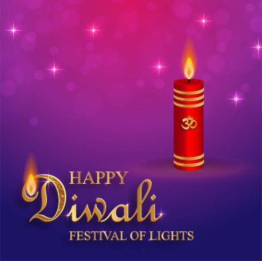 Mutlu Diwali vektör çizimleri. Hint Işık Festivali.