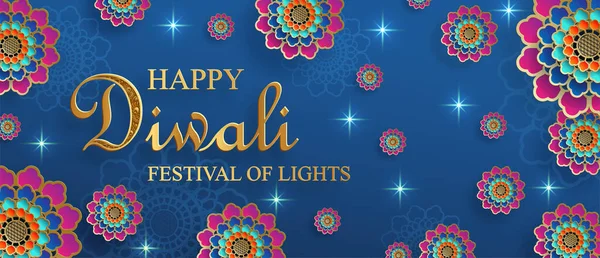 Bayram Diwali ve Deepawali kartı. Hint Işık Festivali