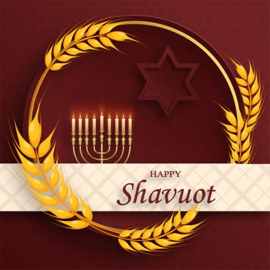 Pesach Yahudi bayramı için güzel ve yaratıcı Yahudi kartlı mutlu Shavuot kartları.