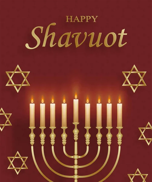 Glückliche Shavuot Karte Mit Netten Und Kreativen Juden Zum Jüdischen — Stockvektor