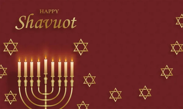 Glückliche Shavuot Karte Mit Netten Und Kreativen Juden Zum Jüdischen — Stockvektor
