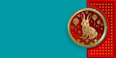 Mutlu Çin Yeni Yılı 2023 Tavşan Zodiac Tavşan yılı tabelası