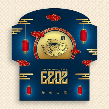 Çin yeni yılı 2023 şanslı kırmızı zarf para paketi Tavşan yılı için