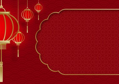 Doğu Asya kökenli Çin çerçevesi, düğün davetiyesi için, mutlu yıllar, mutlu yıllar, sevgililer günü, tebrik kartları, poster ya da web afişi.