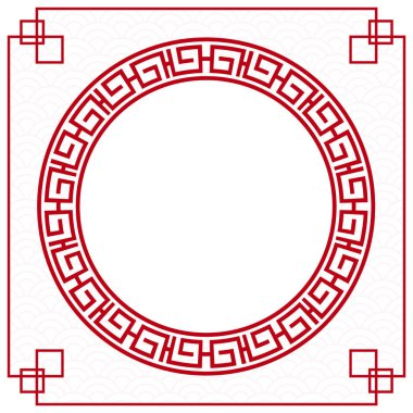 Doğu Asya kökenli Çin çerçevesi, düğün davetiyesi için, mutlu yıllar, mutlu yıllar, sevgililer günü, tebrik kartları, poster ya da web afişi.