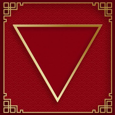 Doğu Asya kökenli Çin çerçevesi, düğün davetiyesi için, mutlu yıllar, mutlu yıllar, sevgililer günü, tebrik kartları, poster ya da web afişi.