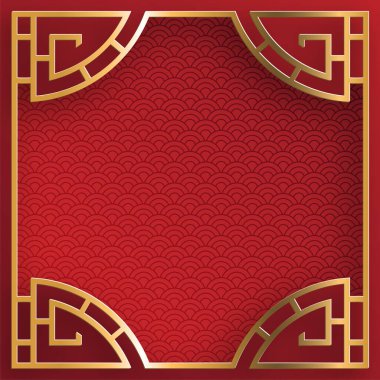 Doğu Asya kökenli Çin çerçevesi, düğün davetiyesi için, mutlu yıllar, mutlu yıllar, sevgililer günü, tebrik kartları, poster ya da web afişi.