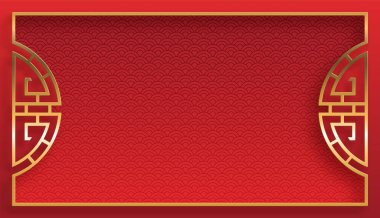 Doğu Asya kökenli Çin çerçevesi, düğün davetiyesi için, mutlu yıllar, mutlu yıllar, sevgililer günü, tebrik kartları, poster ya da web afişi.