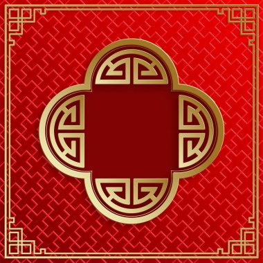 Doğu Asya kökenli Çin çerçevesi, düğün davetiyesi için, mutlu yıllar, mutlu yıllar, sevgililer günü, tebrik kartları, poster ya da web afişi.