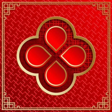 Doğu Asya kökenli Çin çerçevesi, düğün davetiyesi için, mutlu yıllar, mutlu yıllar, sevgililer günü, tebrik kartları, poster ya da web afişi.