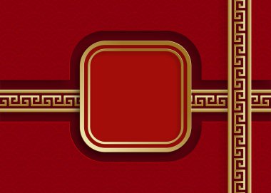 Doğu Asya kökenli Çin çerçevesi, düğün davetiyesi için, mutlu yıllar, mutlu yıllar, sevgililer günü, tebrik kartları, poster ya da web afişi.