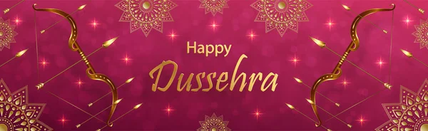 Happy Dussehra Festival Viering Indiase Illustratie Van Lord Rama Symbolen — Stockvector