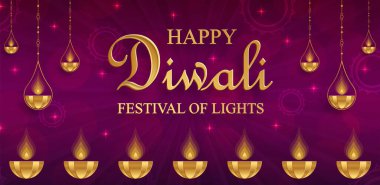 Mutlu Diwali vektör çizimleri. Bayram Diwali ve Deepawali kartı. Hint Işık Festivali
