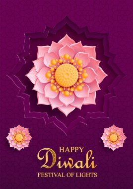 Mutlu Diwali vektör çizimleri. Bayram Diwali ve Deepawali kartı. Hint renk arkaplan ışık festivali