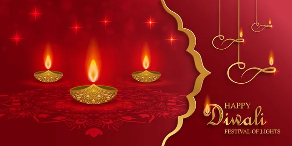 Diwali Deepavali Dipavali Indian Festival Lights Color Background — 스톡 벡터