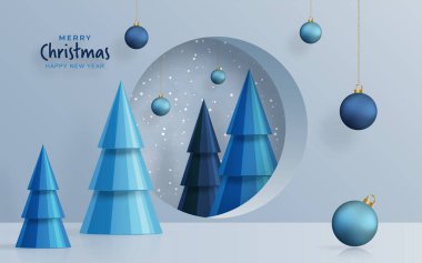 Mutlu Noel şenliği desenleri Noel topları ve kar taneleri konsepti ile renk arkaplanı