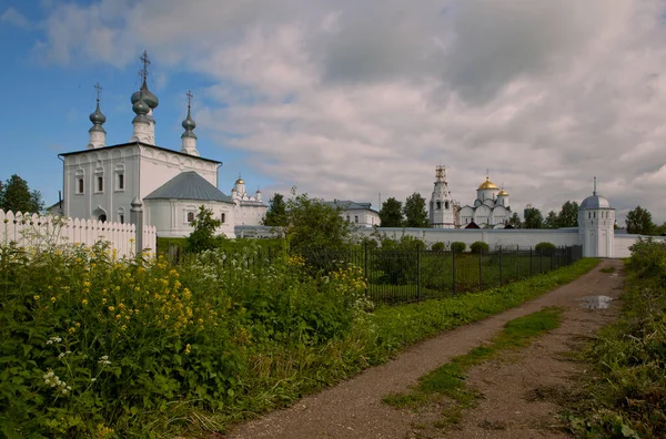 Αρχαίοι Ναοί Και Μοναστήρια Της Πόλης Του Suzdal Ρωσία — Φωτογραφία Αρχείου