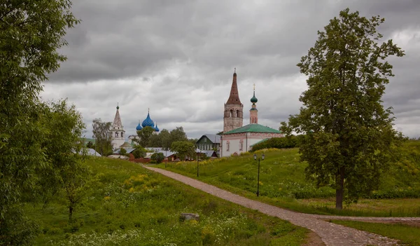 Antichi Templi Monasteri Della Città Suzdal Russia — Foto Stock