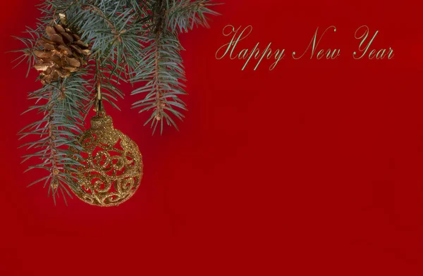 Новогоднее Знамя Рождественскими Шарами — стоковое фото