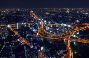 Gece Bangkok kuş bakışı.