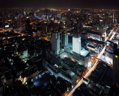 Gece Bangkok kuş bakışı.
