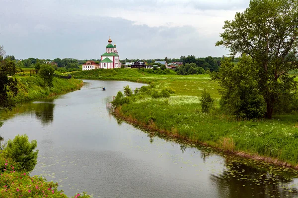 Starożytne Świątynie Klasztory Miasta Suzdal Rosja — Zdjęcie stockowe