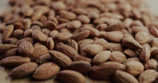 Selected roasted almonds. Useful nuts — Wideo stockowe
