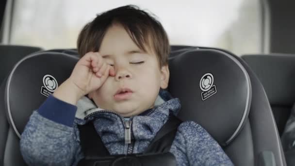 Sleepy Mezcla Carrera Niño Paseos Bebé Asiento Coche — Vídeo de stock