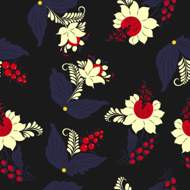 Halk stilinde çiçek deseni