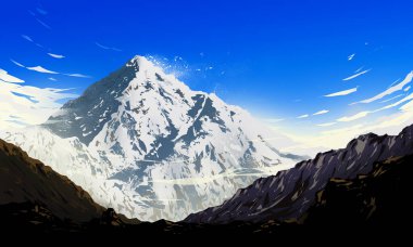 Güzel Büyük Dağ İllüstrasyonu