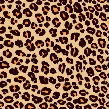 Kusursuz leopar derisi dokusu. Leopar desenli el çizimi. Doole vektör illüstrasyonu