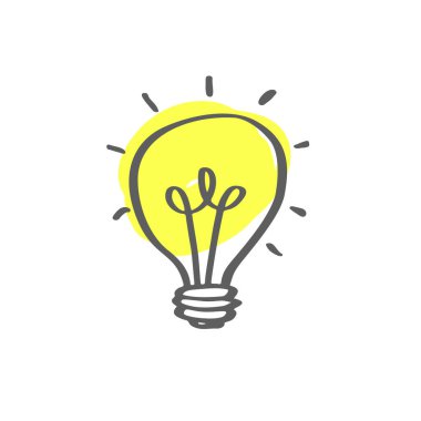 Karalama lambası el çizimi ikonu. vektör illüstrasyonu.