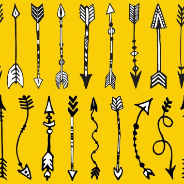 Kabile okları soyut desen. Elle çizilmiş süs. Vektör illüstrasyonu